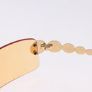 Christian Dior Rimless Sunglasses Metal Orange Gold Auth BA14524V-11