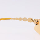 Christian Dior Rimless Sunglasses Metal Orange Gold Auth BA14524V-13