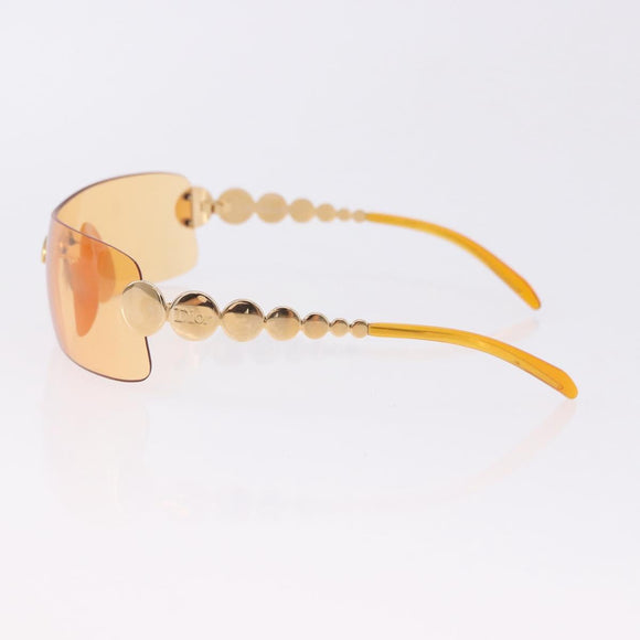 Christian Dior Rimless Sunglasses Metal Orange Gold Auth BA14524V