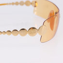 Christian Dior Rimless Sunglasses Metal Orange Gold Auth BA14524V-9