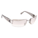 BVLGARI Rimless Sunglasses Metal Clear Silver Auth BA14525-1