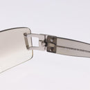 BVLGARI Rimless Sunglasses Metal Clear Silver Auth BA14525-15
