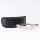 BVLGARI Rimless Sunglasses Metal Clear Silver Auth BA14525-12