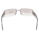 BVLGARI Rimless Sunglasses Metal Clear Silver Auth BA14525-2