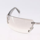 BVLGARI Rimless Sunglasses Metal Clear Silver Auth BA14525-3