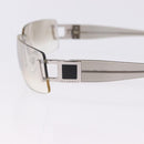 BVLGARI Rimless Sunglasses Metal Clear Silver Auth BA14525-6