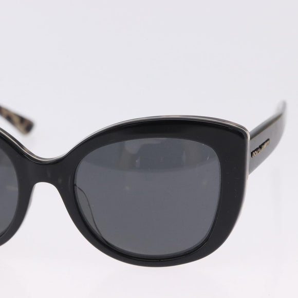 DOLCE&GABBANA Sunglasses Plastic Black Gold Auth BA14526