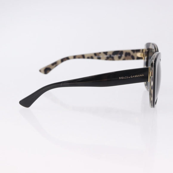DOLCE&GABBANA Sunglasses Plastic Black Gold Auth BA14526