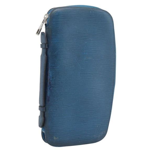 LOUIS VUITTON Epi Organizer Atholl Clutch Bag Blue M60731 LV Auth BA14536
