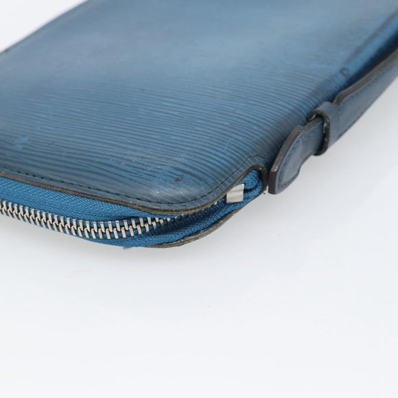 LOUIS VUITTON Epi Organizer Atholl Clutch Bag Blue M60731 LV Auth BA14536