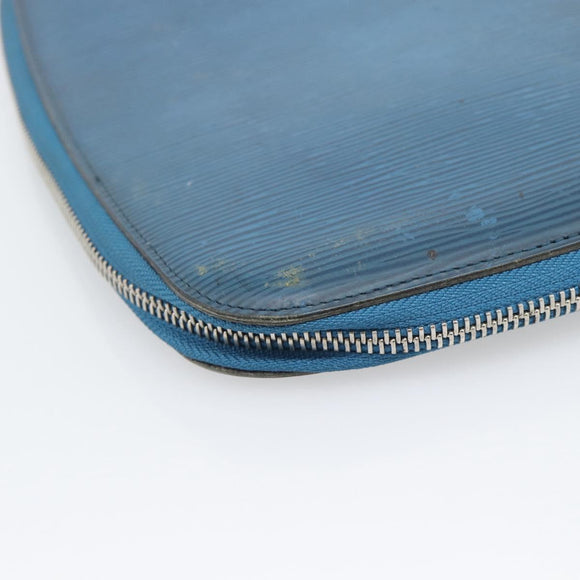 LOUIS VUITTON Epi Organizer Atholl Clutch Bag Blue M60731 LV Auth BA14536