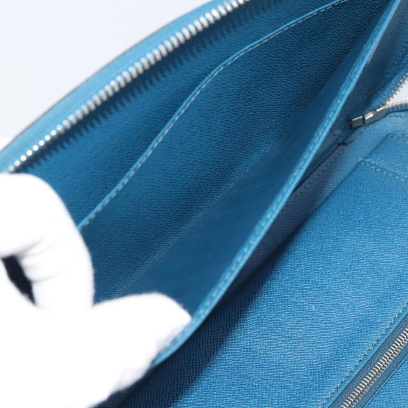 LOUIS VUITTON Epi Organizer Atholl Clutch Bag Blue M60731 LV Auth BA14536