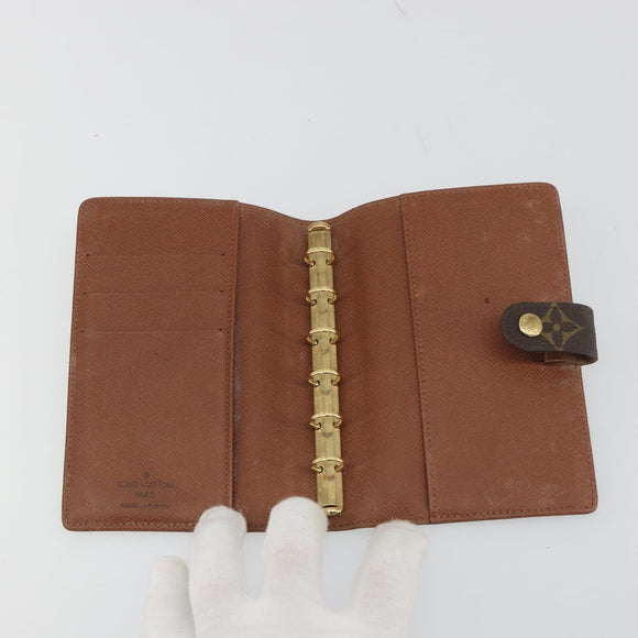 LOUIS VUITTON Monogram Agenda PM Day Planner Cover R20005 LV Auth BA14537