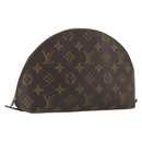LOUIS VUITTON Monogram Trousse Demi Ronde Cosmetic Pouch M47520 LV Auth BA14555-1