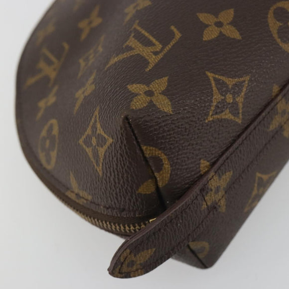 LOUIS VUITTON Monogram Trousse Demi Ronde Cosmetic Pouch M47520 LV Auth BA14555