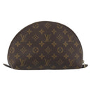 LOUIS VUITTON Monogram Trousse Demi Ronde Cosmetic Pouch M47520 LV Auth BA14555-3