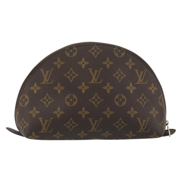 LOUIS VUITTON Monogram Trousse Demi Ronde Cosmetic Pouch M47520 LV Auth BA14555