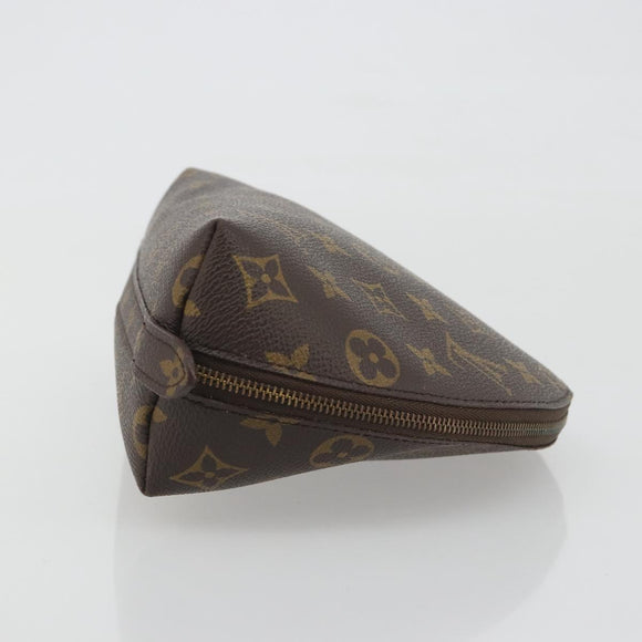 LOUIS VUITTON Monogram Trousse Demi Ronde Cosmetic Pouch M47520 LV Auth BA14555