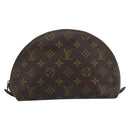 LOUIS VUITTON Monogram Trousse Demi Ronde Cosmetic Pouch M47520 LV Auth BA14556-2