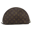 LOUIS VUITTON Monogram Trousse Demi Ronde Cosmetic Pouch M47520 LV Auth BA14556-3