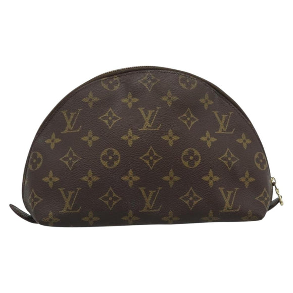 LOUIS VUITTON Monogram Trousse Demi Ronde Cosmetic Pouch M47520 LV Auth BA14556