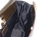 VERSACE Hand Bag Leather Brown Gold Tone Auth BA14561-17