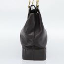 VERSACE Hand Bag Leather Brown Gold Tone Auth BA14561-3