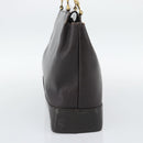VERSACE Hand Bag Leather Brown Gold Tone Auth BA14561-4
