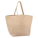 CELINE Tote Bag Leather Beige Auth BA14562A-1