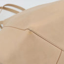 CELINE Tote Bag Leather Beige Auth BA14562A-11
