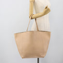 CELINE Tote Bag Leather Beige Auth BA14562A-23