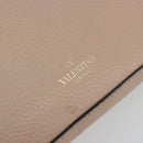 VALENTINO Studs Shoulder Bag Leather Pink Gold Tone Auth BA14563-18