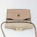 VALENTINO Studs Shoulder Bag Leather Pink Gold Tone Auth BA14563-10