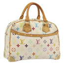 LOUIS VUITTON Monogram Multicolor Trouville Hand Bag White M92663 Auth BA14564A-1