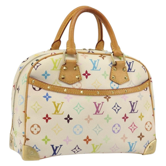 LOUIS VUITTON Monogram Multicolor Trouville Hand Bag White M92663 Auth BA14564A