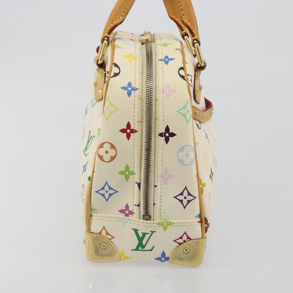 LOUIS VUITTON Monogram Multicolor Trouville Hand Bag White M92663 Auth BA14564A