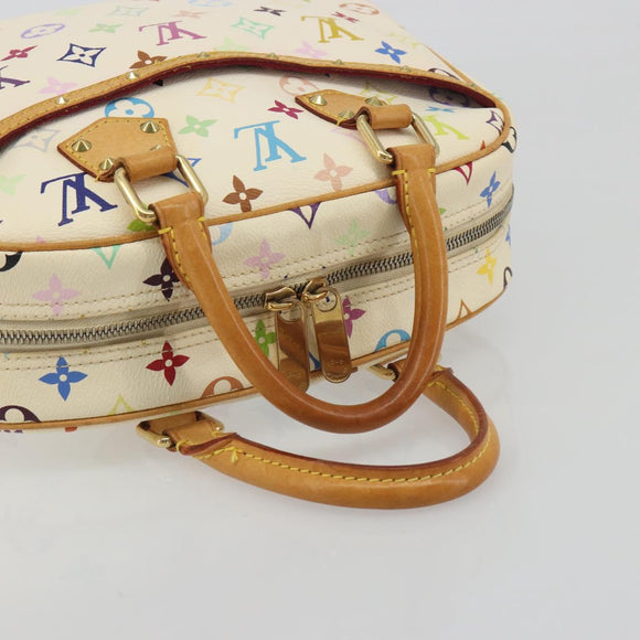 LOUIS VUITTON Monogram Multicolor Trouville Hand Bag White M92663 Auth BA14564A