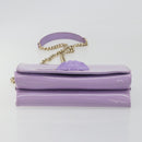 VERSACE Medusa Chain Shoulder Bag Patent Purple Gold Tone Auth BA14565A-5