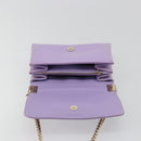 VERSACE Medusa Chain Shoulder Bag Patent Purple Gold Tone Auth BA14565A-11