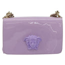 VERSACE Medusa Chain Shoulder Bag Patent Purple Gold Tone Auth BA14565A-13