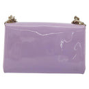 VERSACE Medusa Chain Shoulder Bag Patent Purple Gold Tone Auth BA14565A-2