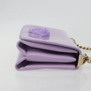 VERSACE Medusa Chain Shoulder Bag Patent Purple Gold Tone Auth BA14565A-3
