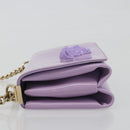VERSACE Medusa Chain Shoulder Bag Patent Purple Gold Tone Auth BA14565A-4