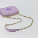 VERSACE Medusa Chain Shoulder Bag Patent Purple Gold Tone Auth BA14565A-7