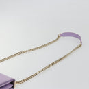 VERSACE Medusa Chain Shoulder Bag Patent Purple Gold Tone Auth BA14565A-14