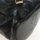 CHANEL Matelasse Chain Backpack Lamb Skin Black Gold Tone CC Auth BA14567M-16