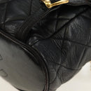 CHANEL Matelasse Chain Backpack Lamb Skin Black Gold Tone CC Auth BA14567M-17
