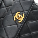 CHANEL Matelasse Chain Backpack Lamb Skin Black Gold Tone CC Auth BA14567M-19