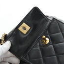 CHANEL Matelasse Chain Backpack Lamb Skin Black Gold Tone CC Auth BA14567M-20