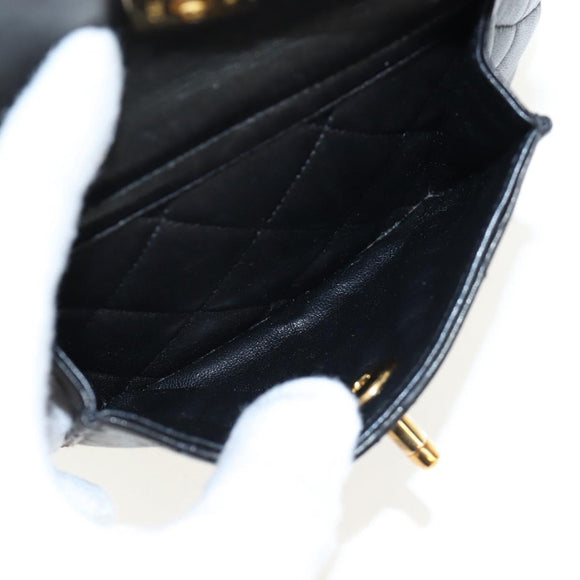 CHANEL Matelasse Chain Backpack Lamb Skin Black Gold Tone CC Auth BA14567M